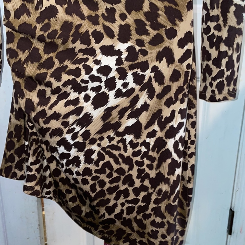Michael Kors Ruched Leopard Bodycon-Size 6 - Picture 9 of 13